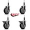 Service Caster 5'' Black Poly Wheel Swivel 3/4'' Expanding Stem Caster Set 2 Brakes, 4PK SCC-EX20S514-PPUB-BLK-2-PLB-2-34 - alternate 5
